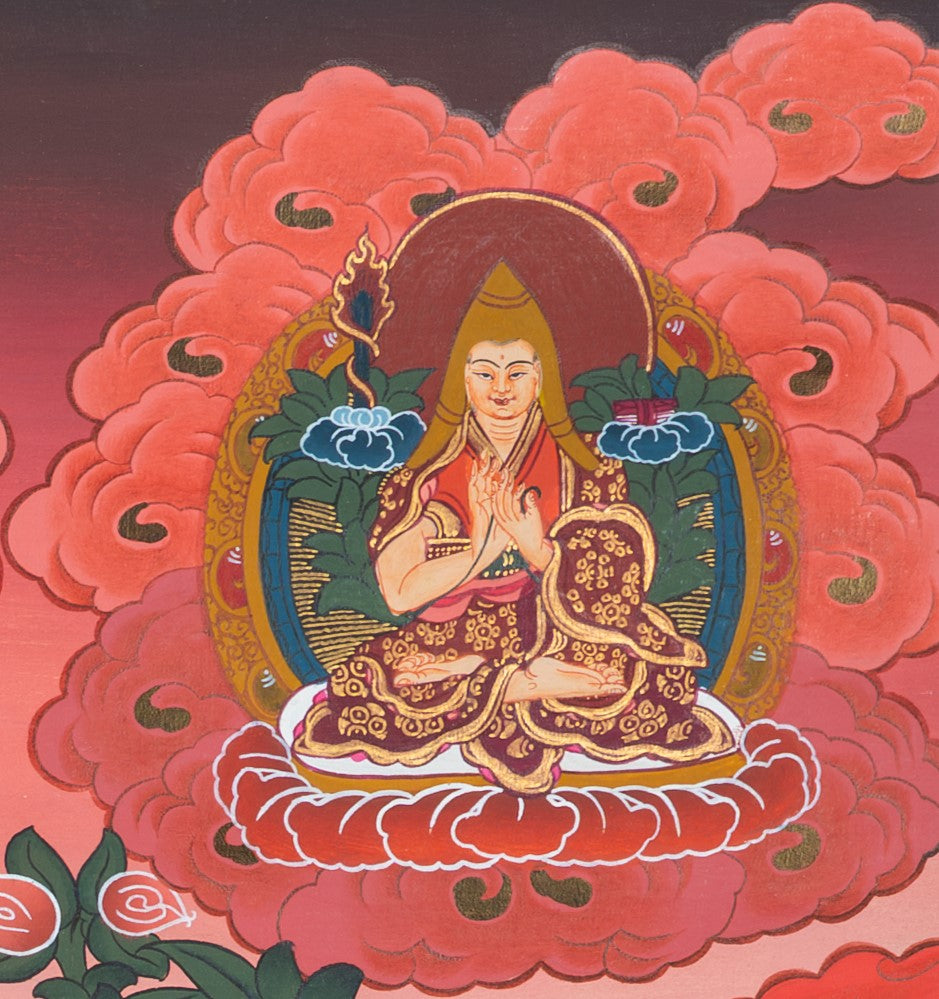 White Tara Thangka: Hand-Painted 24K Gold Buddhist Art - T-S-BT-BB-AU-WT-0024