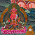 White Tara Thangka: Hand-Painted 24K Gold Buddhist Art - T-S-BT-BB-AU-WT-0024