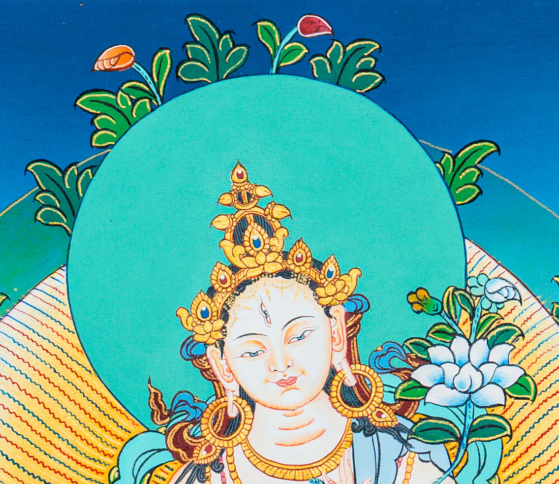 White Tara Thangka: The Mother of Liberation and Longevity - T-B-HT-BB-WT-0066