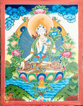 White Tara hand-painted thangka 