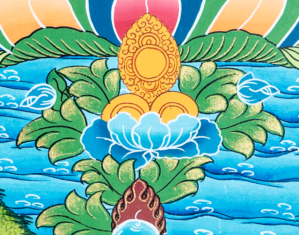 White Tara hand-painted thangka "Radiant Guardian of Healing and Longevity" - T-PS-SS-RB-WT-0006