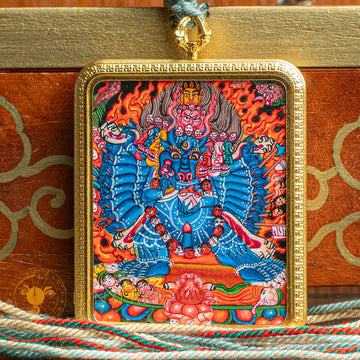 Yamantaka Locket Thangka: For Protection & Spiritual Power - L-Y-49
