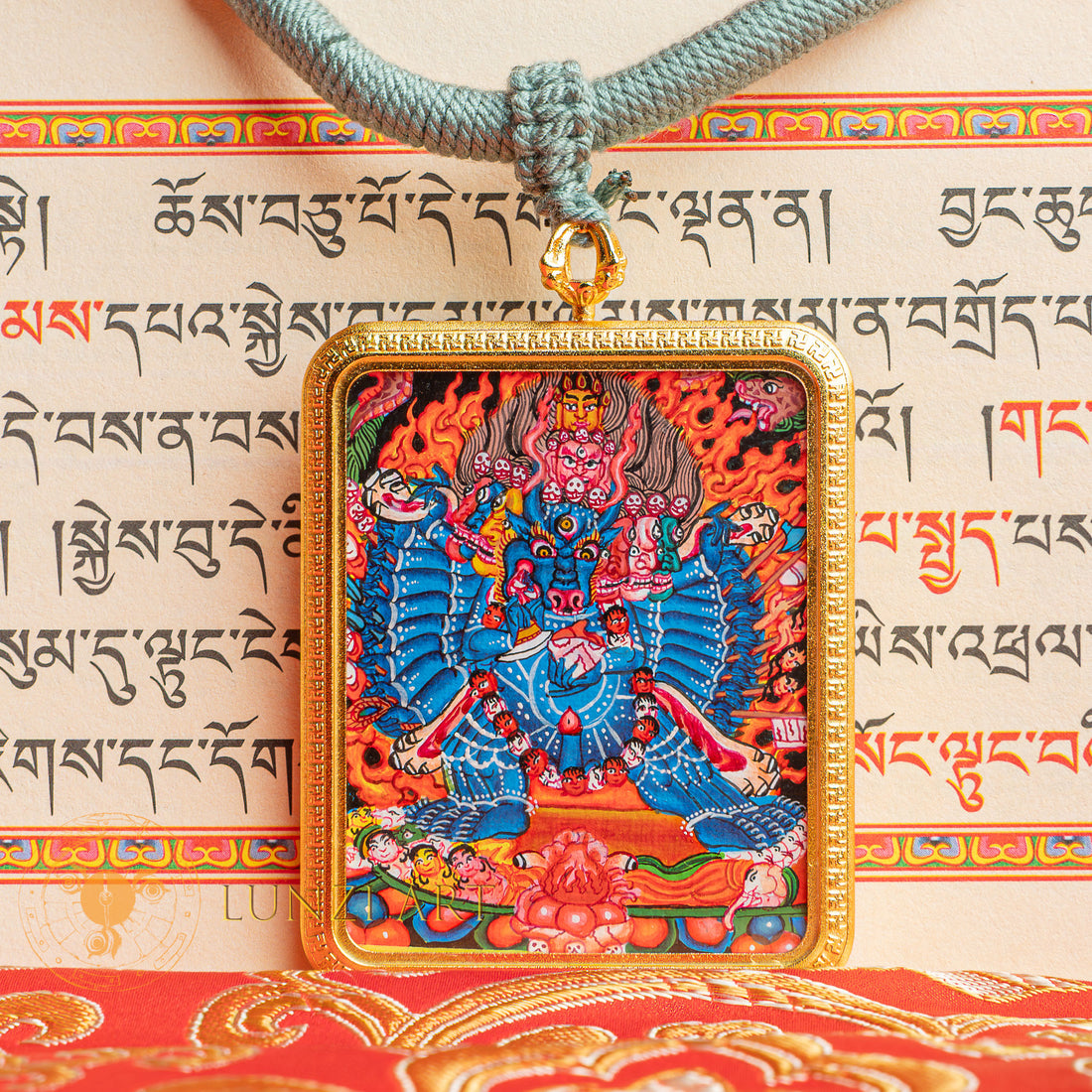 Yamantaka Locket Thangka: For Protection & Spiritual Power - L-Y-49-L-Y-50-L-Y-51