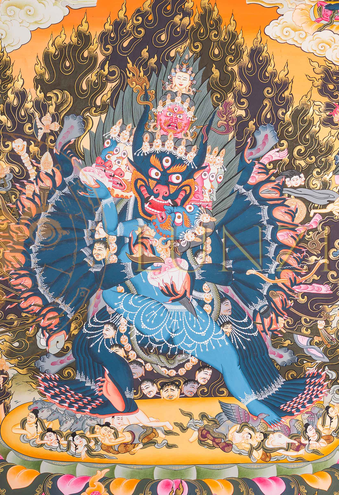 Yamantaka Thangka: The Wrathful Conqueror of Death - T-PS-SS-BB-YS-102
