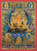 Yellow Dzambhala Thangka : Symbol of Wealth and Abundance - T-S-BT-RB-J-0032