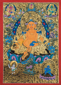 Yellow Jambhala Thangka: Deity of Wealth, Prosperity, and Abundance - T-S-BT-RB-J-0031