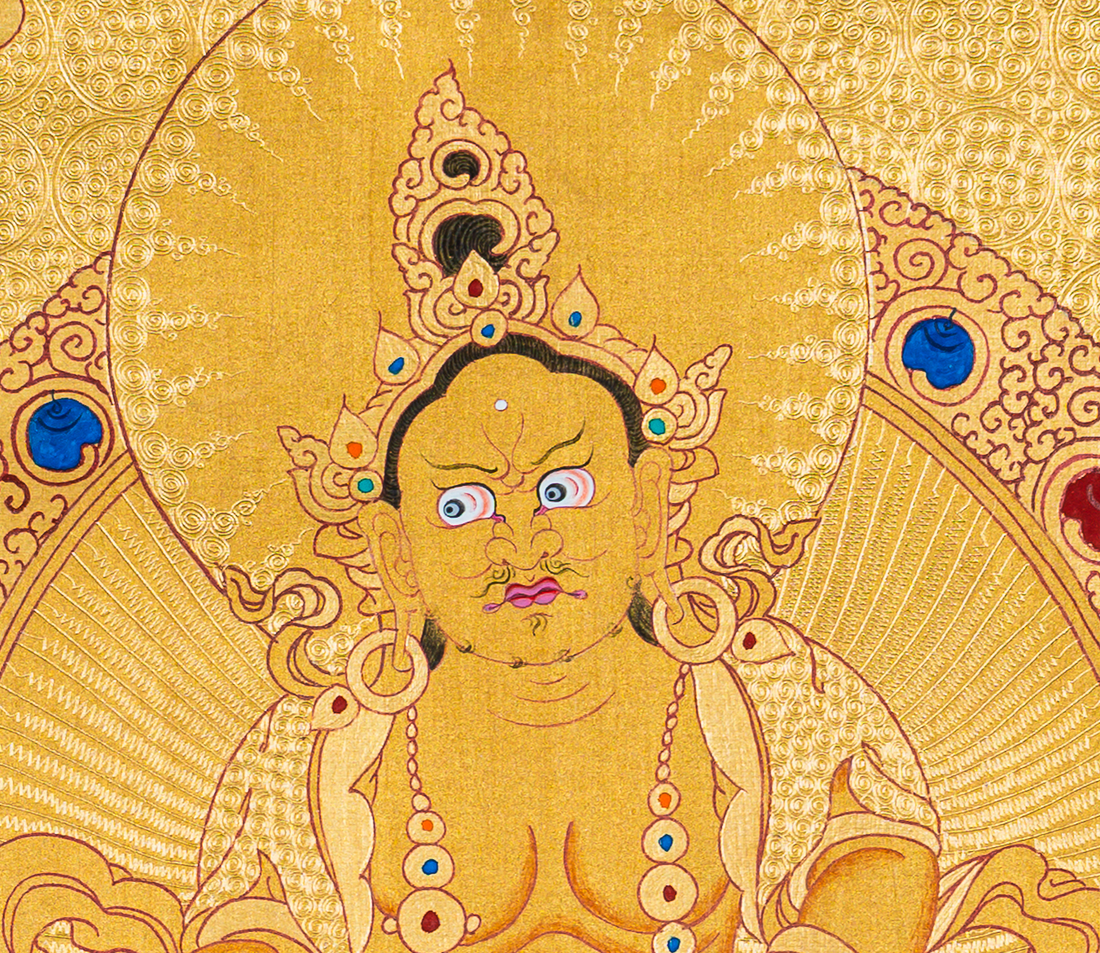 Yellow Zambhala Thangka: The Golden Path to Prosperity - T-B-HT-RB-Z-0073