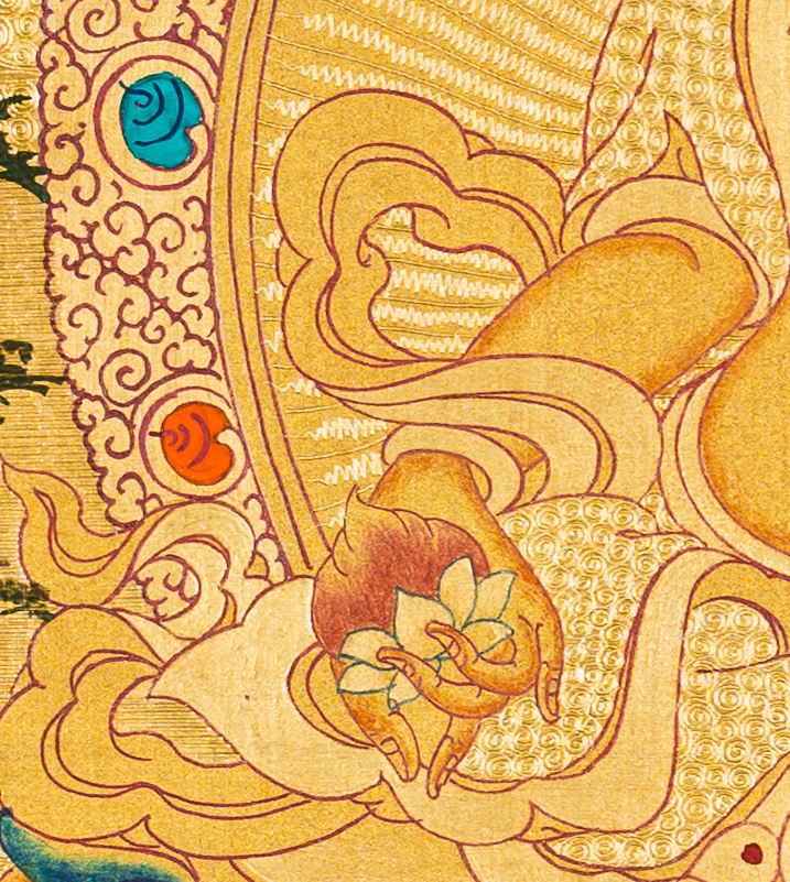 Yellow Zambhala Thangka: The Golden Path to Prosperity - T-B-HT-RB-Z-0073