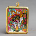 Zachi Lhamo Hand-Painted Thangka Locket | Goddess of Fortune - L-ZL-58