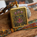 Zachyi Lhamo Ghau Thangka Locket: Fierce Wisdom Protector - Thangka