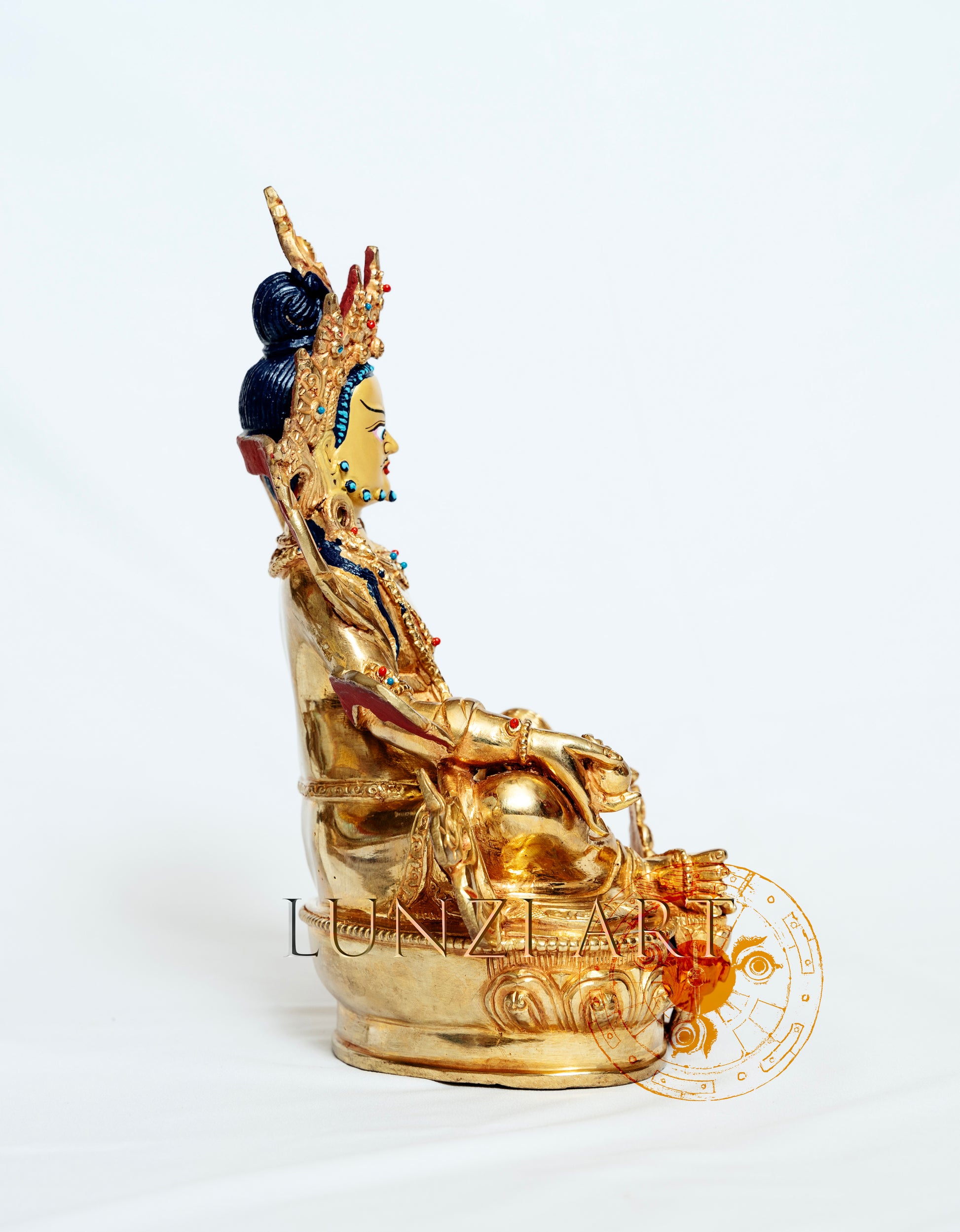 Zambala (Jambhala) Statue | Brass with 24k Gold Plating - S-B-HT-FG-CG-Z-0009