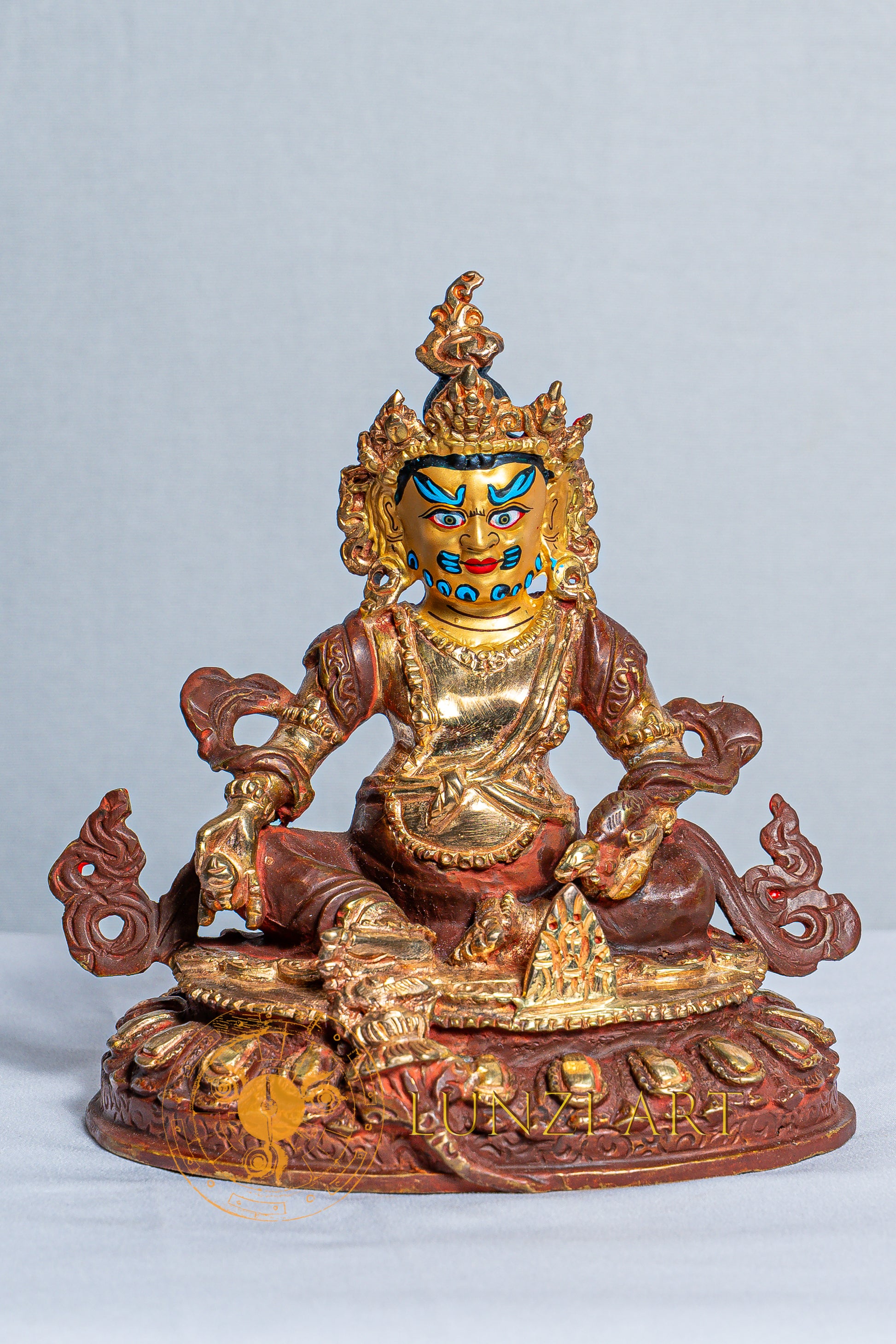 Zambala (Jambhala) Statue |  Copper with Mercury Gold Plating - S-B-AS-MG-CG-Z-0007