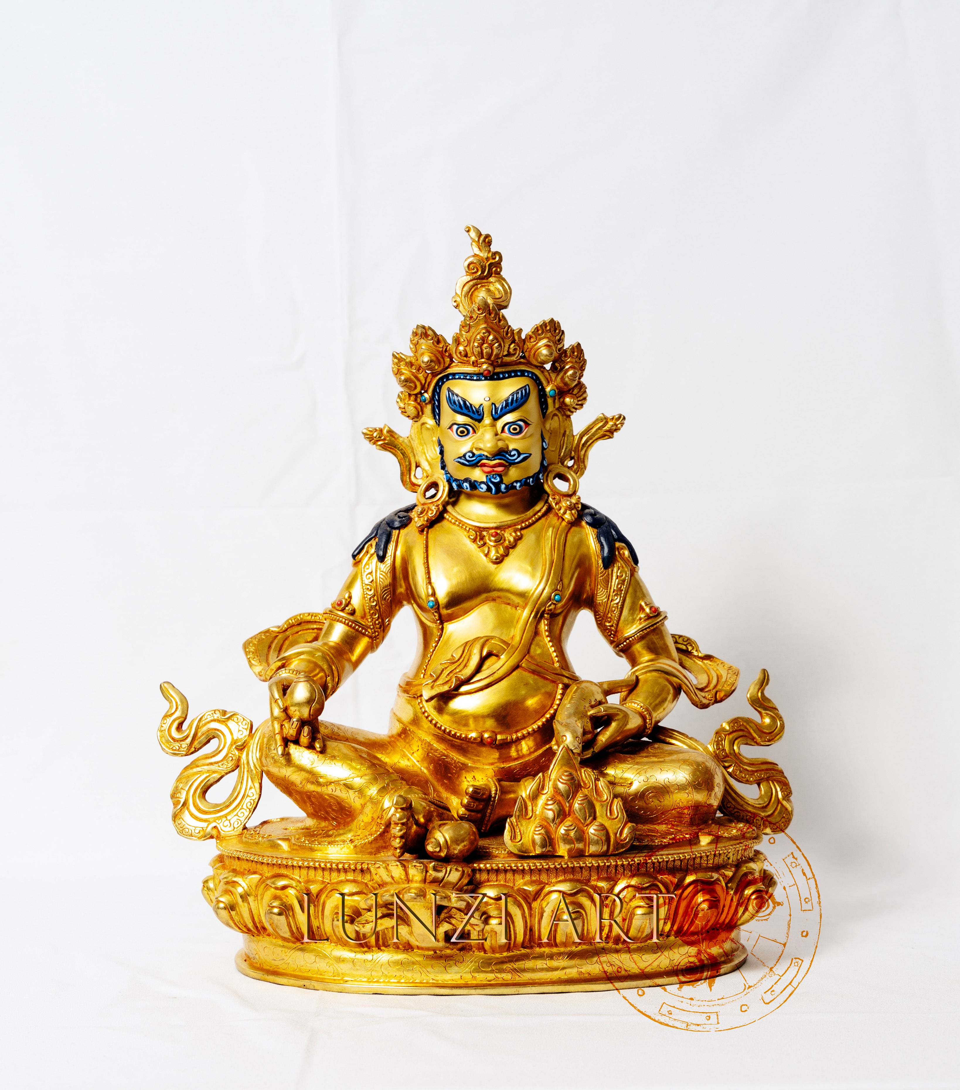纯铜鎏金《财神坐像》 – LunziArt-Nepal Buddha statues, thangkas