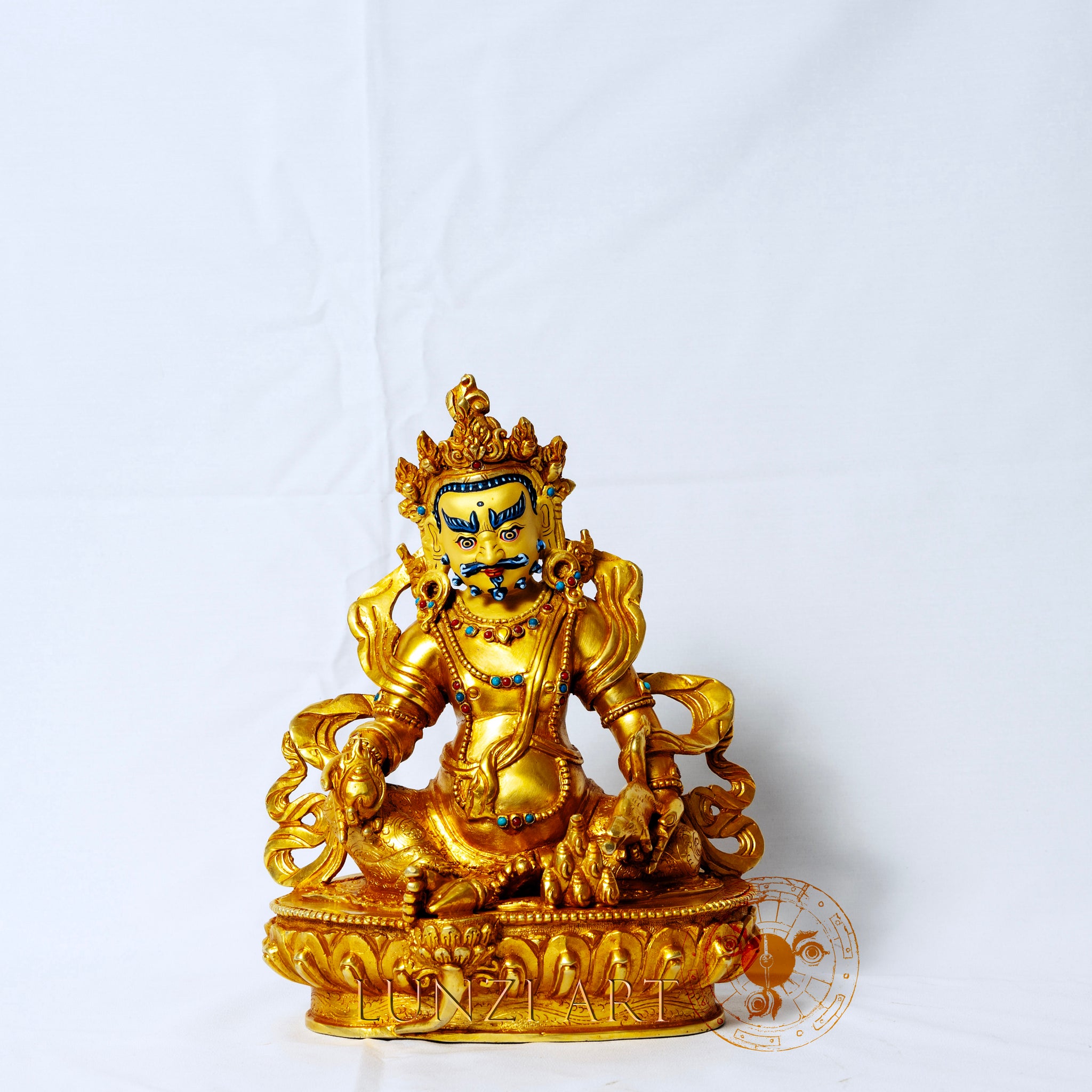 Zambala (Jambhala) Statue | Pure Copper Gilded, 24k Gold Plated - statues