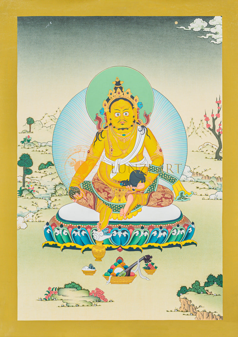 Zambhala Hand-painted Thangka Painting - T-B-HT-GB-AU-Z-0041