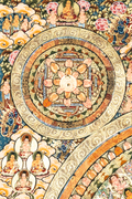 Handmade Traditional Mandala Thangka of Infinite Buddhas: The Sacred Wheel of Awakening - T-PS-SS-BB-TM-0014