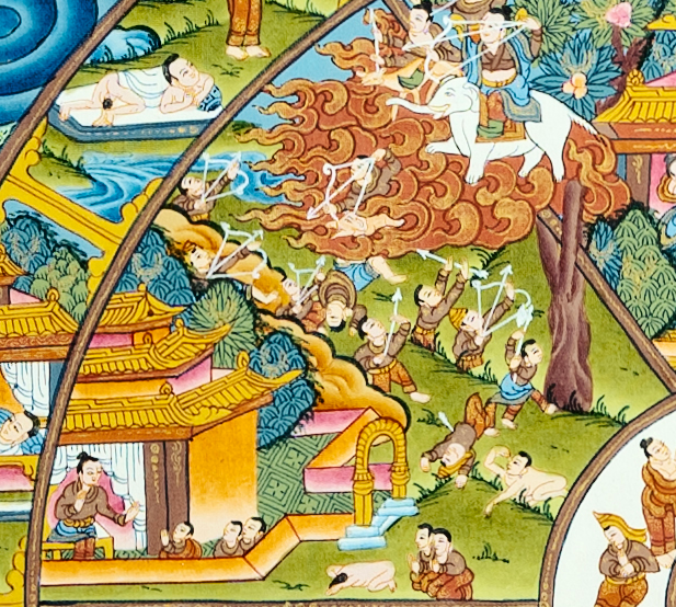 Hand drawn exquisite thangka "Wheel of Life" (Reincarnation) - T-B-HT-TB-AU-WOL-0021