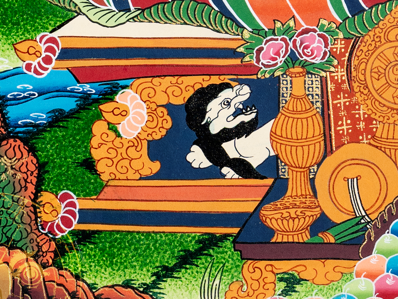 Handmade Akshobhya Buddha Thangka: The Unshakable One - T-PS-SS-RB-BBM-0008