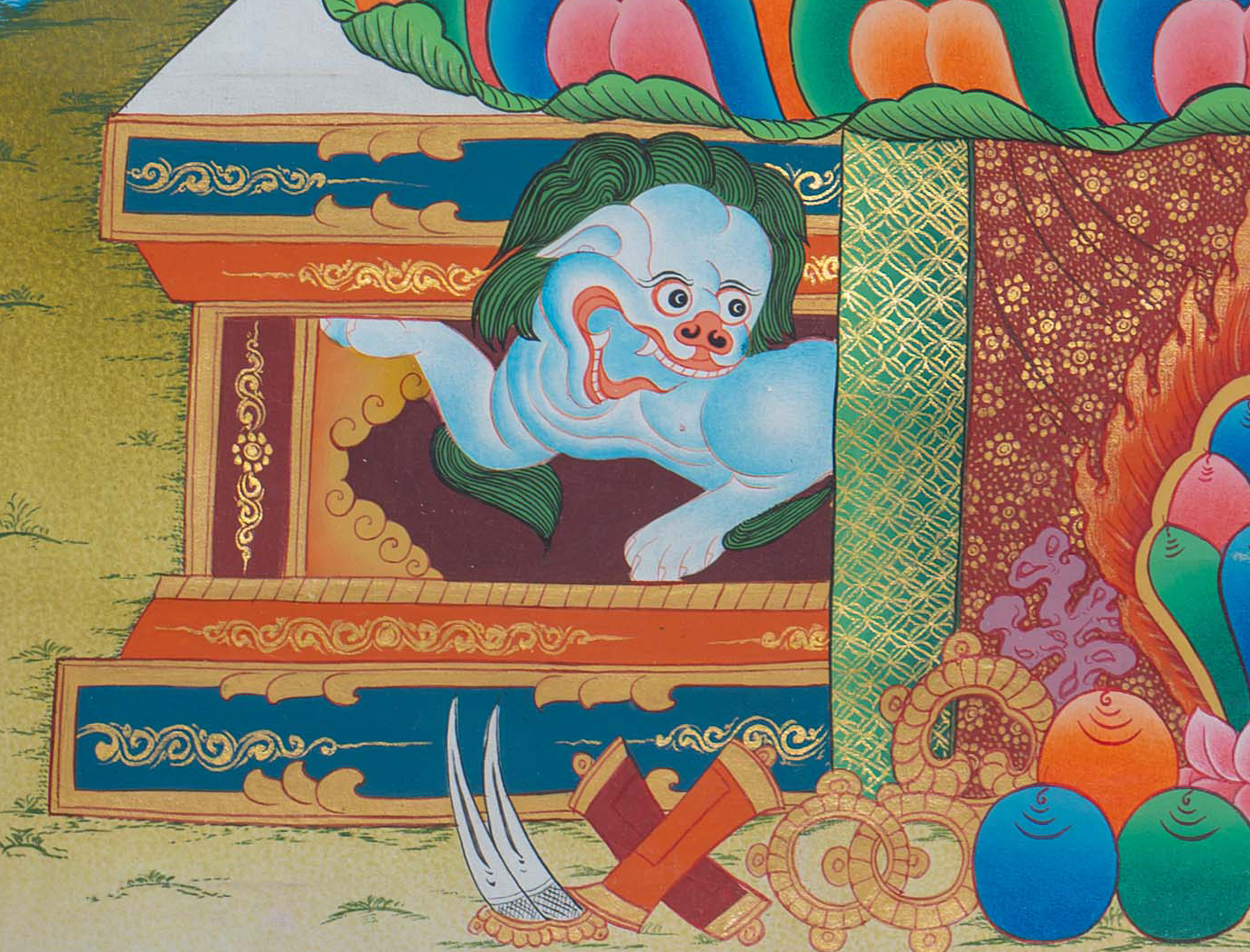 Hand-Painted Shakyamuni Buddha Thangka - T-S-BT-RB-AU-SB-0090