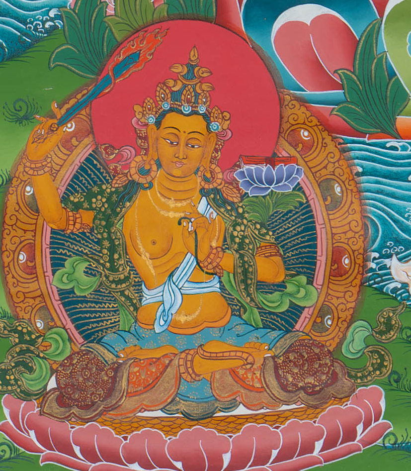 Hand-Painted Green Tara Thangka - T-S-BT-BB-AU-GT-0107
