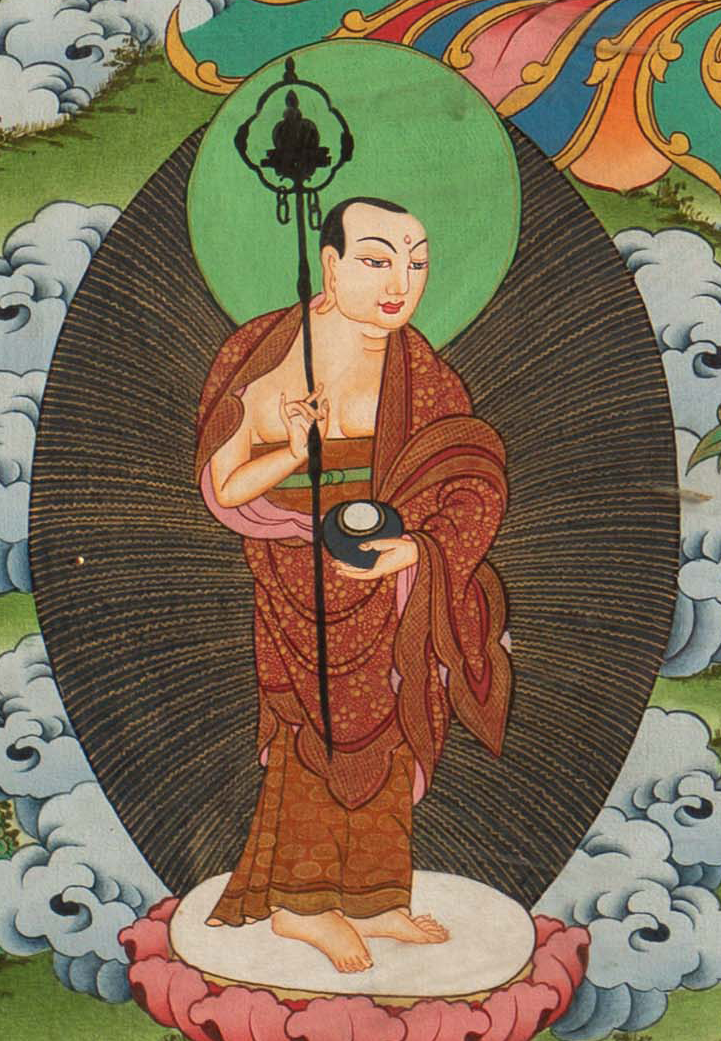 The Enlightened Shakyamuni Buddha with Attendants Thangka - T-S-BT-RB-AU-SB-0148