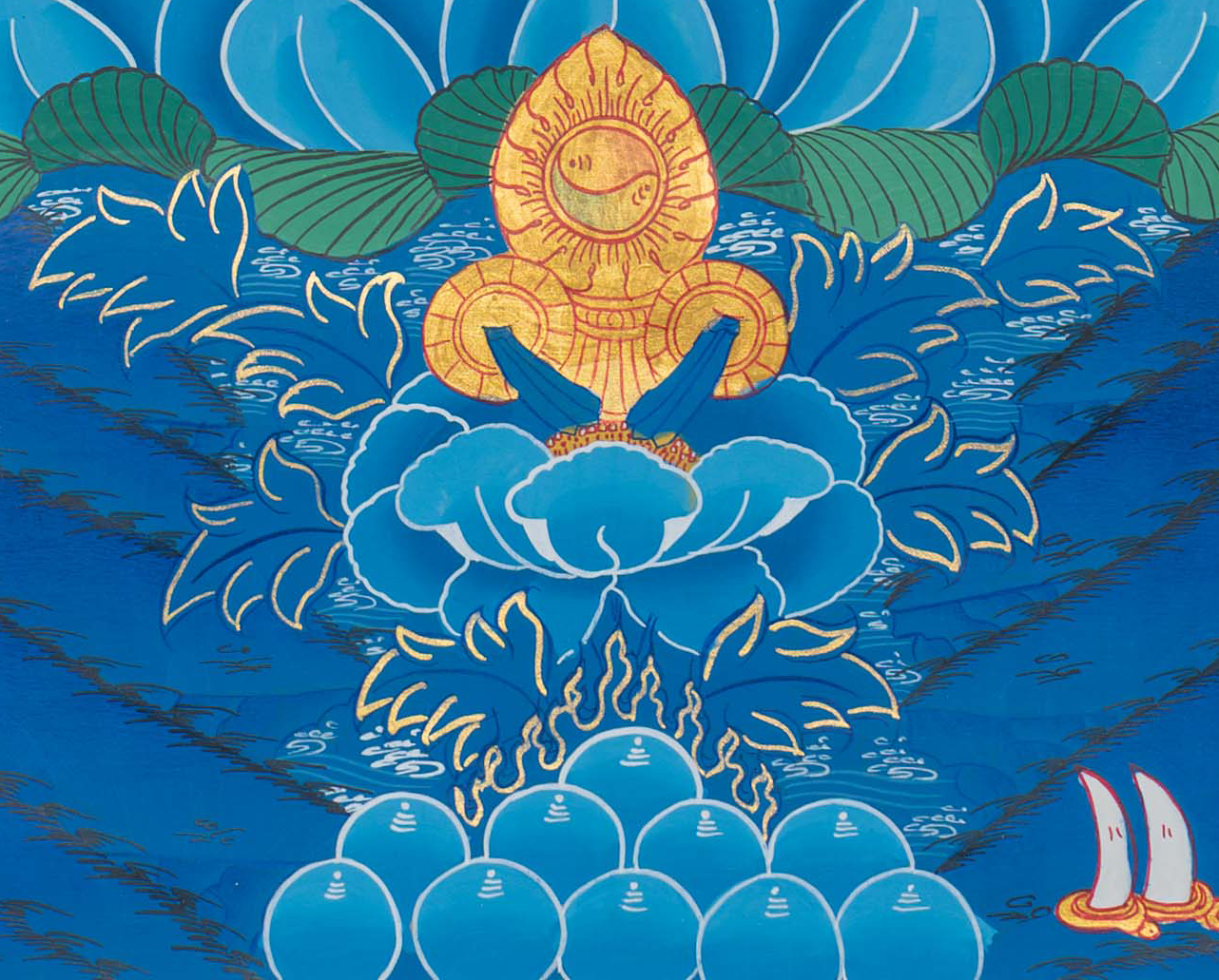 Hand-Painted Shakyamuni Buddha Thangka - T-S-BT-RB-SB-0102