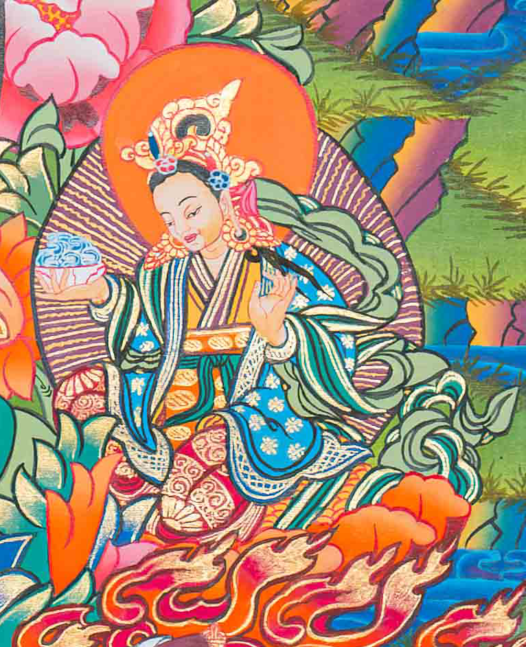 Hand-Painted Guru Rinpoche Thangka - T-S-BT-RB-AU-GC-0082