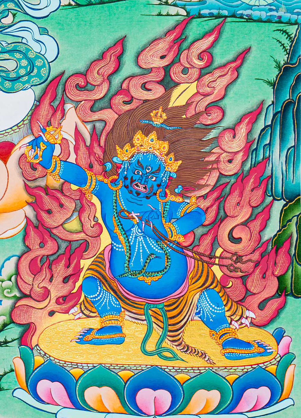 Hand-Painted Manjushree Thangka - T-S-BT-RB-AU-SM-0083
