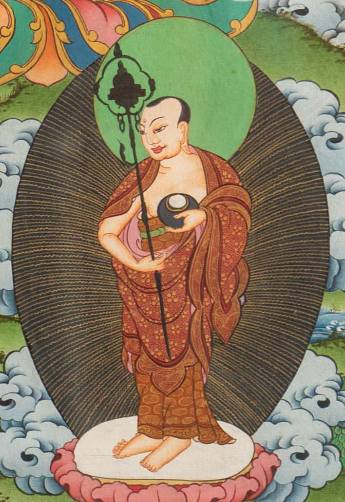 The Enlightened Shakyamuni Buddha with Attendants Thangka - T-S-BT-RB-AU-SB-0148