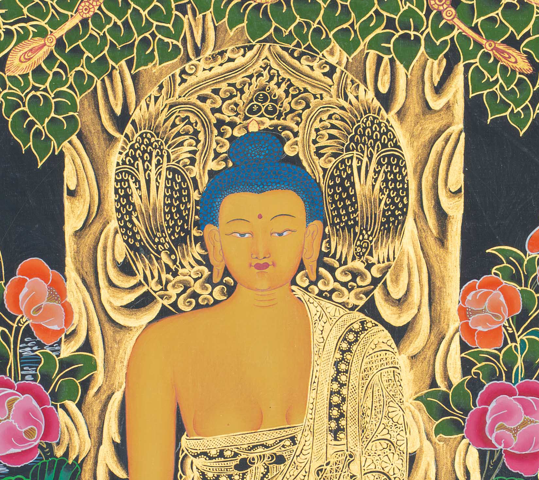 Hand-Painted Shakyamuni Buddha Thangka - T-S-BT-RB-MB-0103