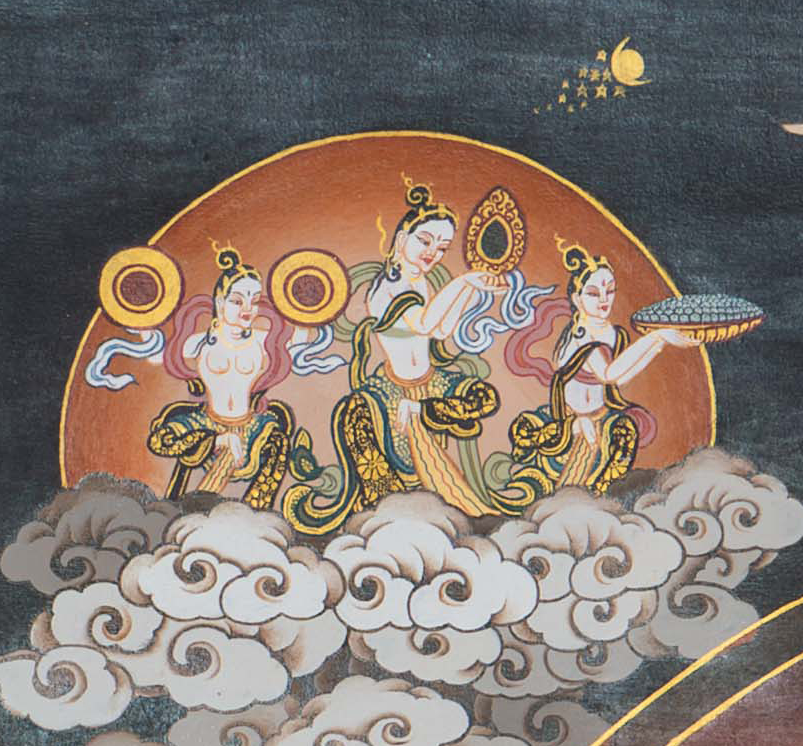 Manjushri Thangka: Embodiment of Transcendent Wisdom - T-S-BT-CB-AU-M-0125
