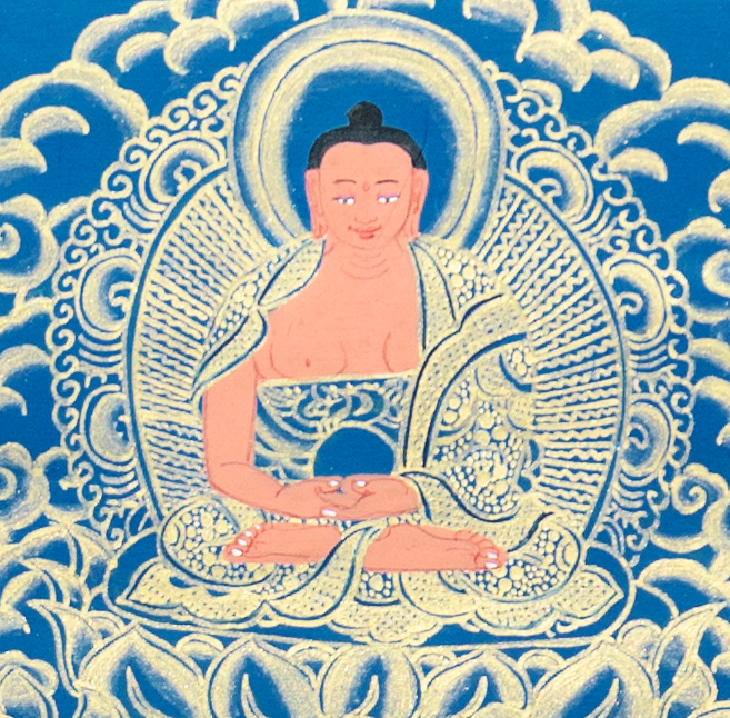 Handmade Manjushri Thangka: Blade of Transcendent Wisdom - T-PS-SS-RB-M-0009