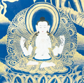 Handmade Manjushri Thangka: Blade of Transcendent Wisdom - T-PS-SS-RB-M-0009