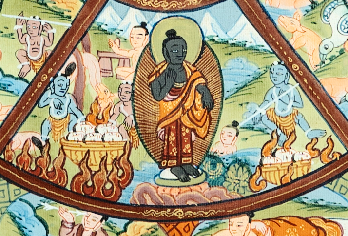 24K Gold Hand-drawn Wheel of life Thangka - T-B-HT-RB-AU-WOL-0017