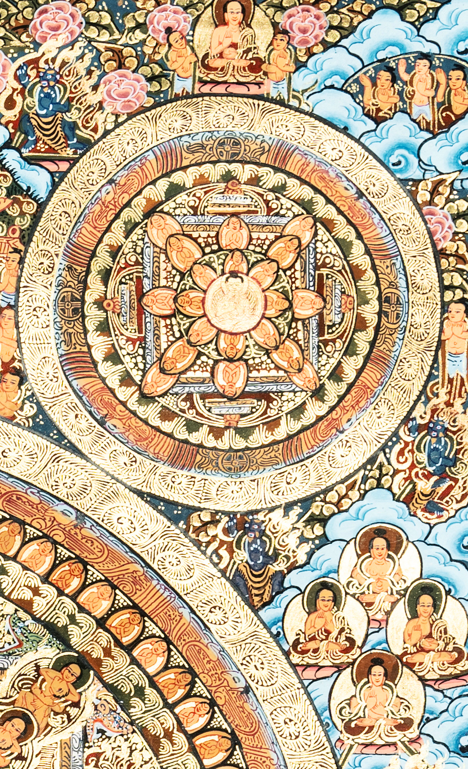 Handmade Traditional Mandala Thangka of Sacred Enlightenment - T-PS-SS-BB-TM-0016