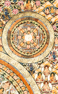 Handmade Traditional Mandala Thangka of Infinite Buddhas: The Sacred Wheel of Awakening - T-PS-SS-BB-TM-0014