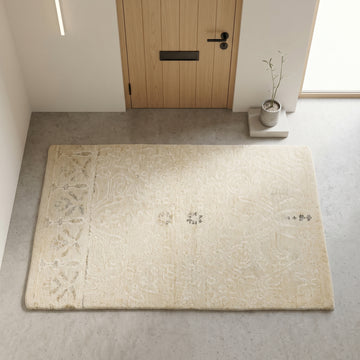 Meditation Mat / Door Mat | Handwoven Pure Wool and Silk Carpet