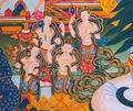 The Prosperous Lion Jambhala Thangka - T-S-BT-GB-AU-L-0142