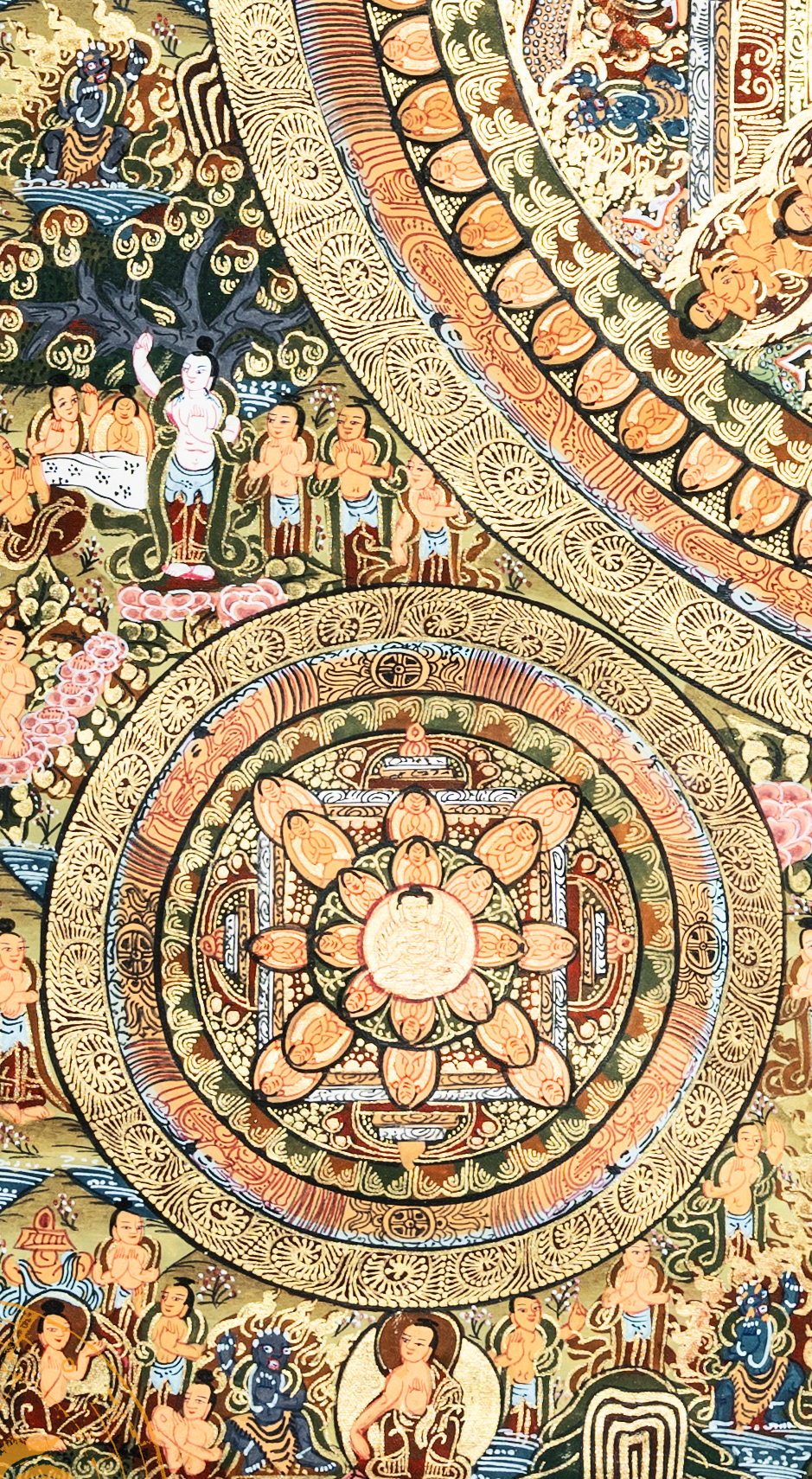 Handmade Traditional Mandala Thangka of Sacred Enlightenment - T-PS-SS-BB-TM-0016