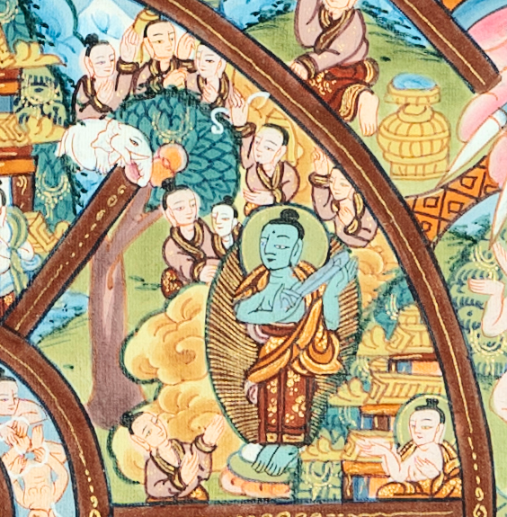 24K Gold Hand-drawn Wheel of life Thangka - T-B-HT-RB-AU-WOL-0017