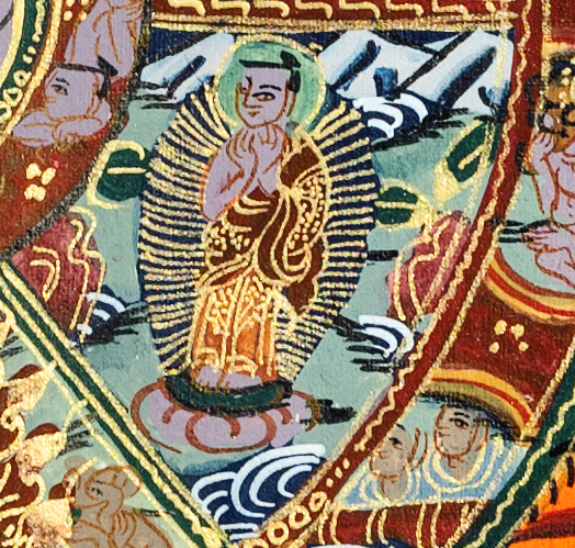 Hand-painted Buddhist Wheel of Life Thangka - T-B-HT-BB-WOL-0014