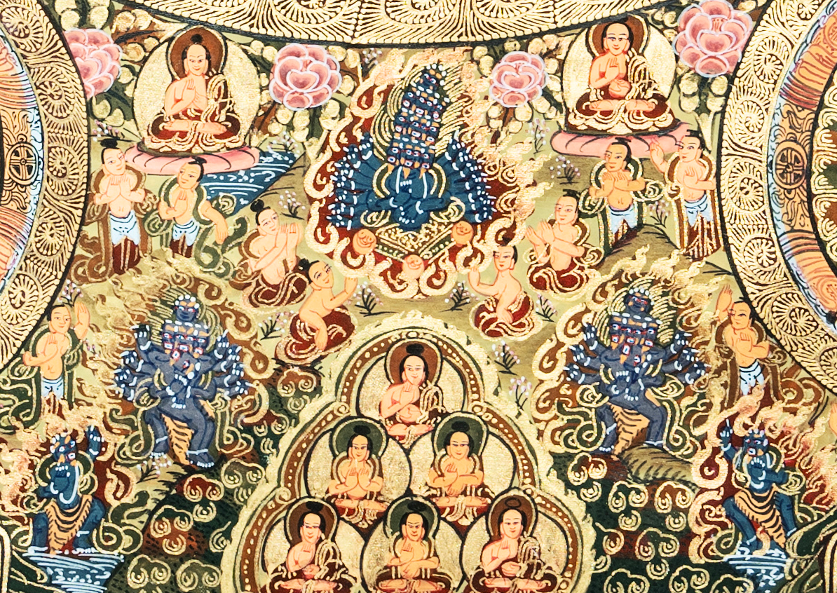 Handmade Traditional Mandala Thangka of Sacred Enlightenment - T-PS-SS-BB-TM-0016