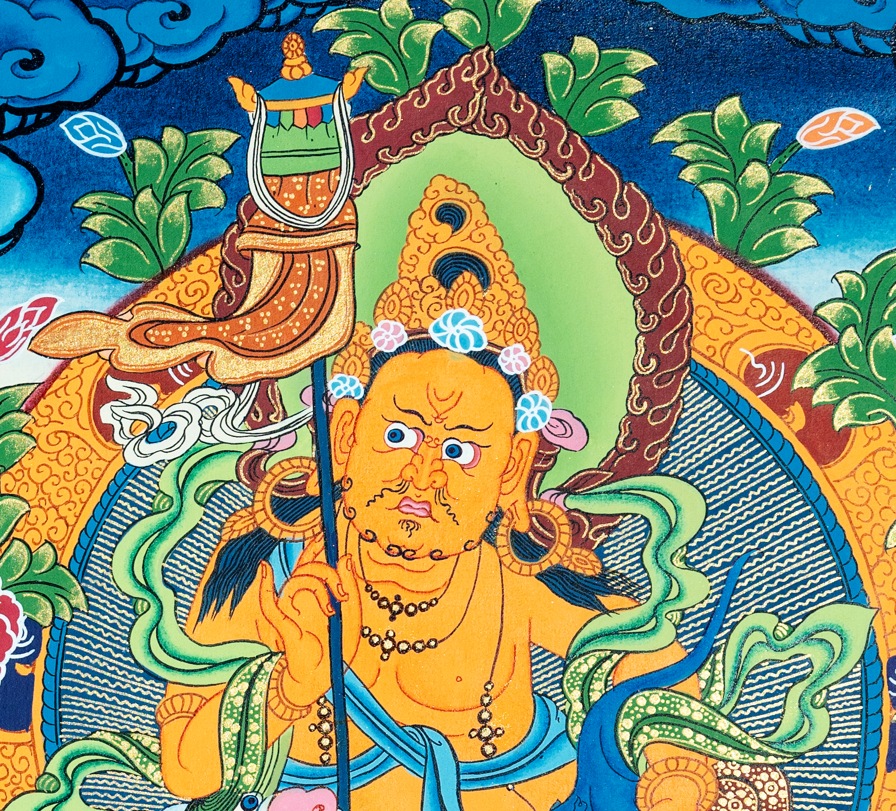 Handmade Jambala Thangka: Purifier of Sacred Vows - T-PS-SS-RB-LJ-0007