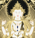Enlightened Buddha Chenrezig Thangka Painting - T-B-HT-RB-C-0027