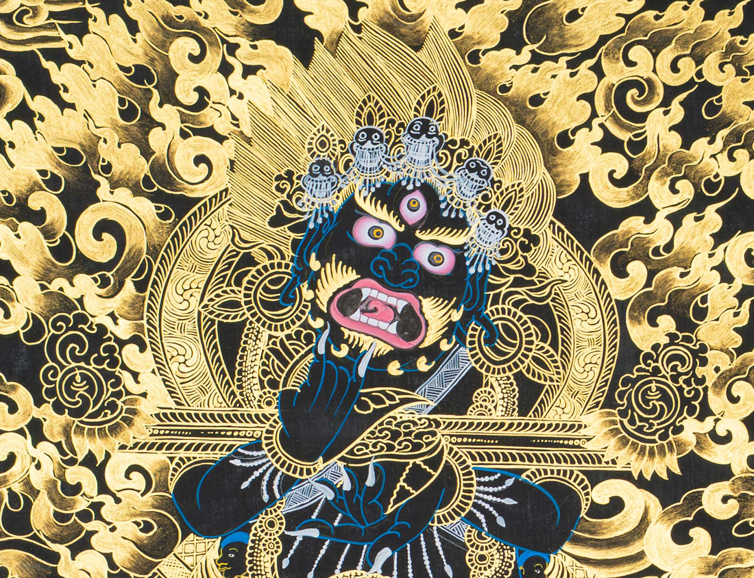 Bernagchen Mahakala Thangka – The Black-Cloaked Protector - T-S-BT-BB-M-0137