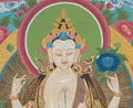 Hand-Painted Chenrezig Thangka - T-S-BT-BB-AU-C-0095