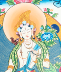 White Tara hand-painted thangka 