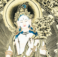 White Tara Thangka: Embodiment of Eternal Serenity - T-PS-SS-BB-WT-0005