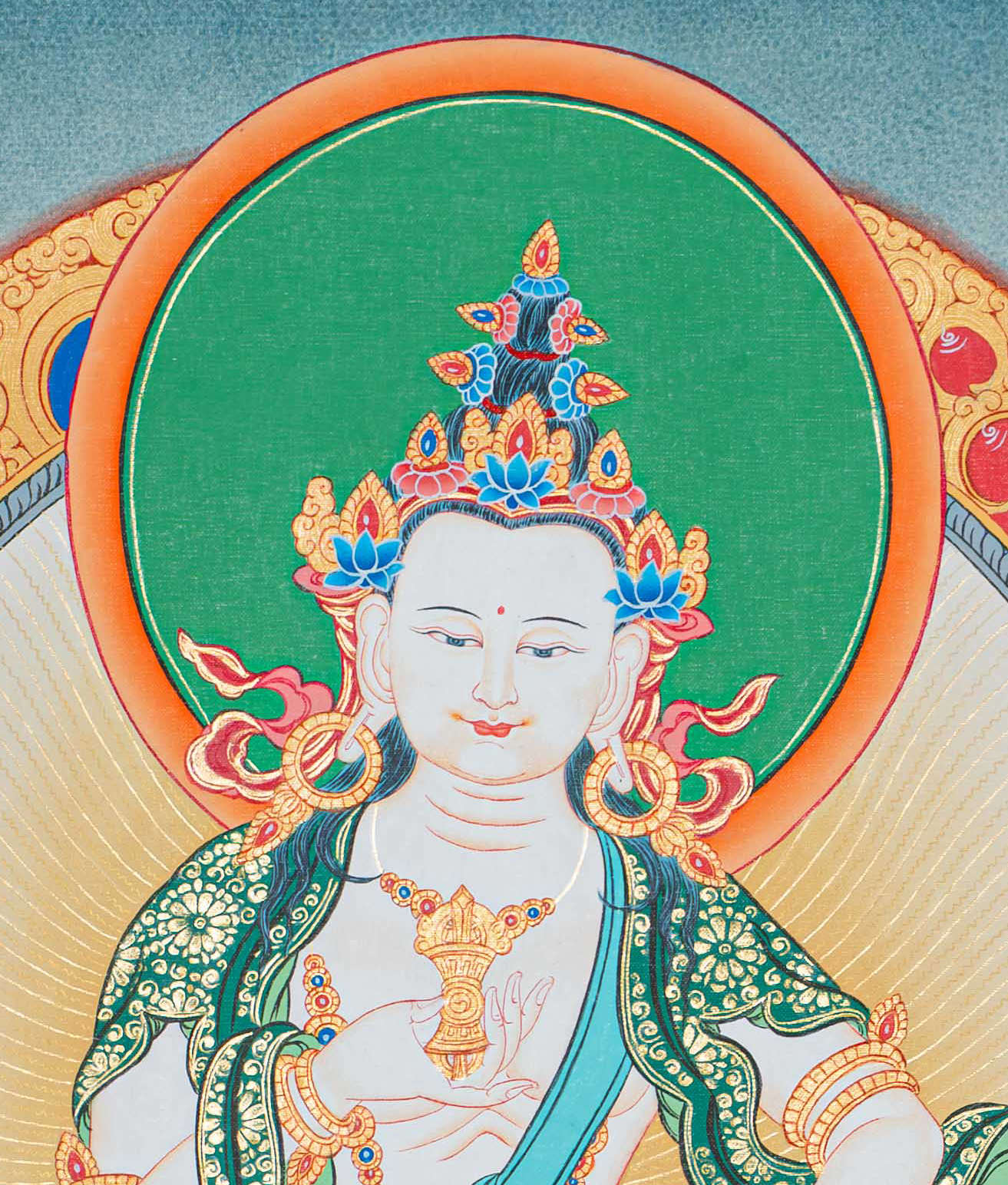 Handpainted Vajrasattva Thangka - T-S-BT-RB-AU-V-0079