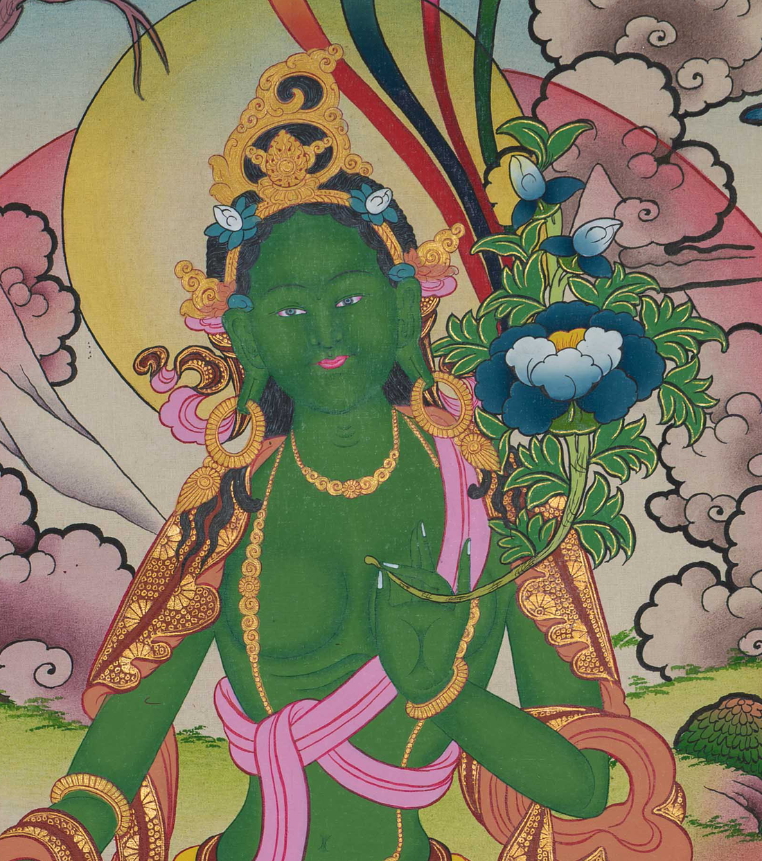 Green Tara Thangka: The Swift Mother of Compassion - T-S-BT-RB-AU-GT-0121